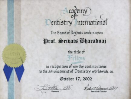Academy of Dentistry International Certificate