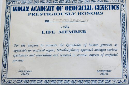 Indian Academy of orofacial genetics scaled certification